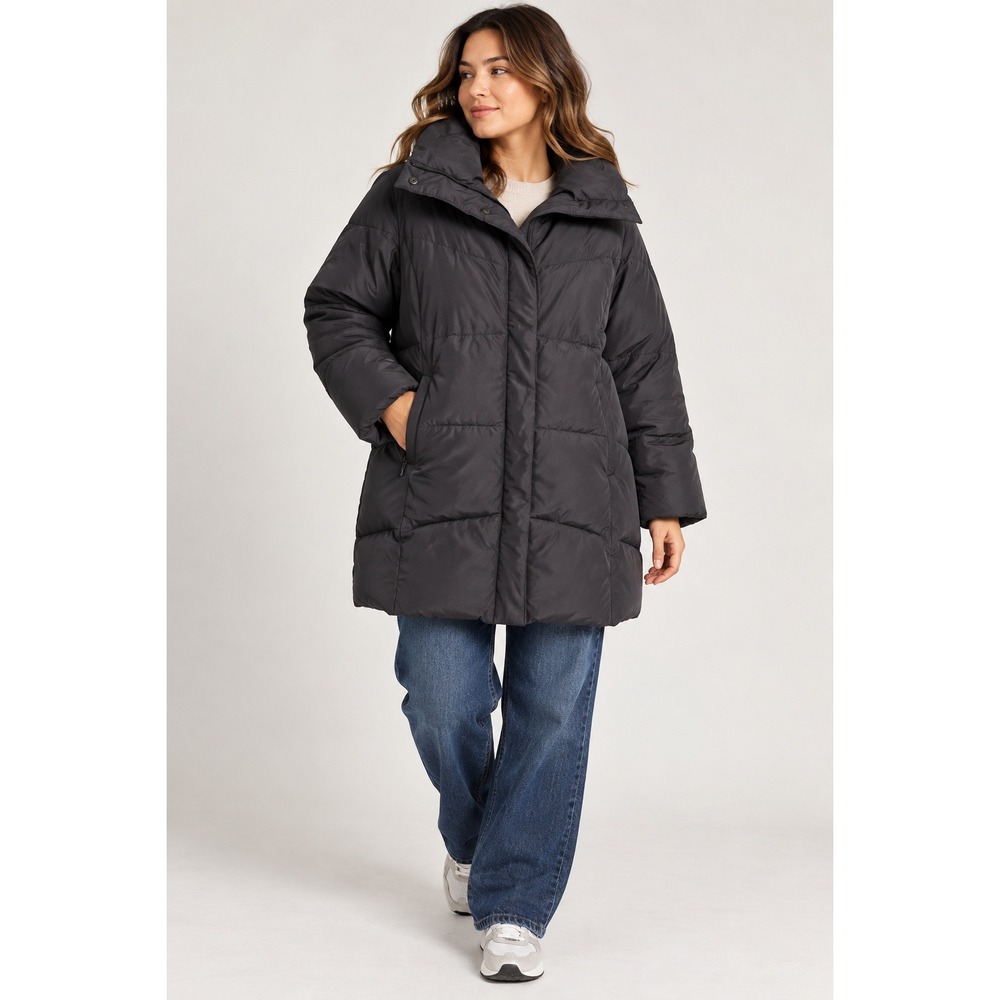 Calvin Klein Black Duck Down Puffer Coat Jacket Size XL Streetwear Winter Travel